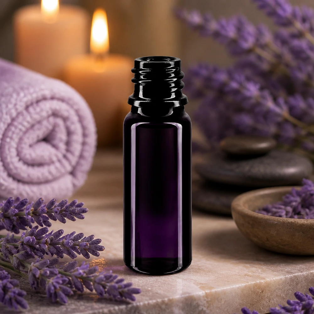 Flacon en verre violet 10 ml DIN18 (verre Miron) Le flacon en verre violet 10ml DIN 18 préserve de manière optimale la qualité des produits naturels.