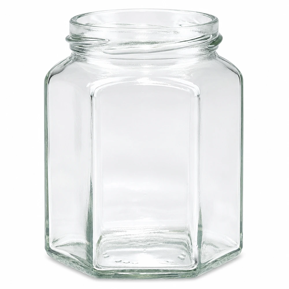 Pot à conserves hexagonal UNiTWIST Hexa288 288ml TO63 transparent sans couvercle
