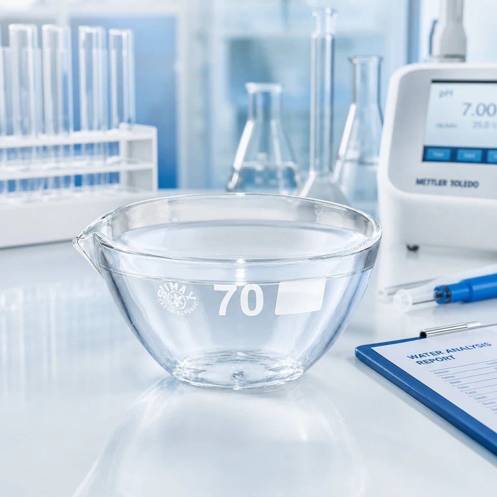 Bol d'évaporation ergonomique de 60 ml avec bec verseur pour un transvasement propre et une évaporation contrôlée