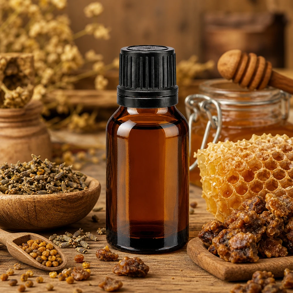Bouteille de pharmacie brune 15ml bouchon vissable noir bouchon inviolabilité Flacon de pharmacie brun de 15 ml avec bouchon à vis, entre la propolis en nid d'abeille et le pollen d'abeille