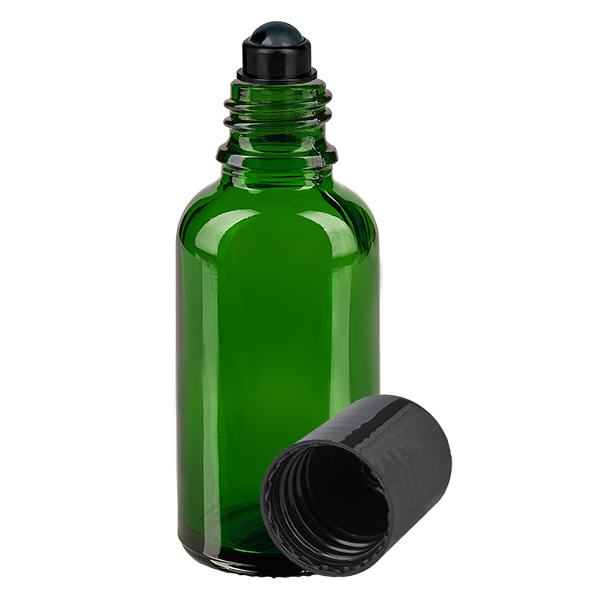 Flacon de déodorant en verre vert 30 ml, déo à bille vide Flacon de déodorant en verre vert 30 ml, déo à bille vide