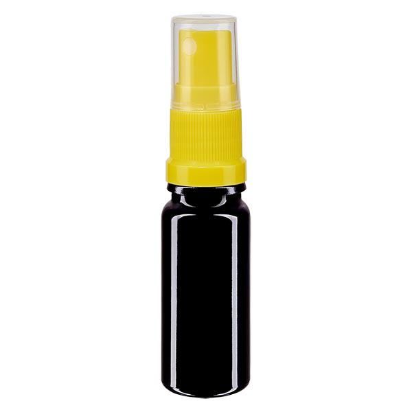 Flacon de pharmacie violet 10ml embout spray jaune Flacon de pharmacie violet 10ml embout spray jaune