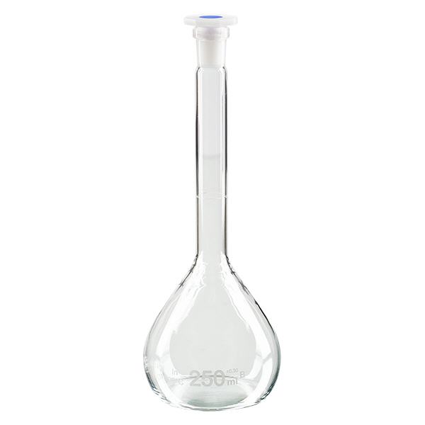 Fioles de mesure 250ml avec broyeur 14/23 borosilicate incl. bouchon PEHD Fioles de mesure 250ml avec broyeur 14/23 borosilicate incl. bouchon PEHD