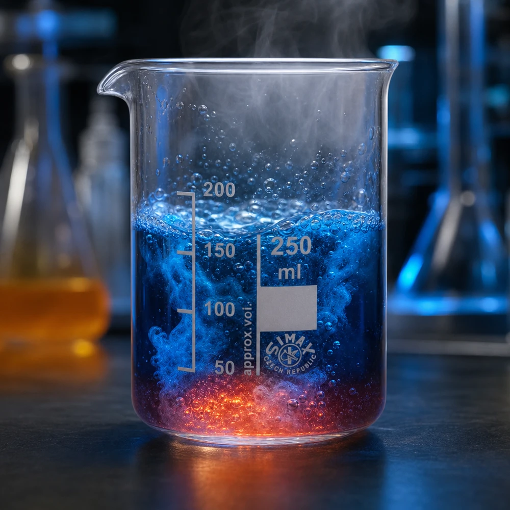 Bécher en verre borosilicaté résistant à la chaleur de 250ml pour les expériences avec des solutions de réaction colorées