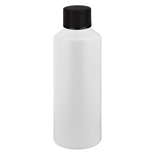 Flacon à pharmacie HDPE 100ml blanc avec bouchon vissable noir Flacon à pharmacie HDPE 100ml blanc avec bouchon vissable noir