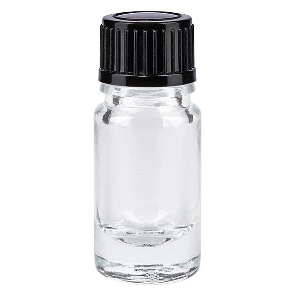 Flacon de pharmacie transparent 5ml bouchon compte-gouttes 1mm noir standard Flacon de pharmacie transparent 5ml bouchon compte-gouttes 1mm noir standard