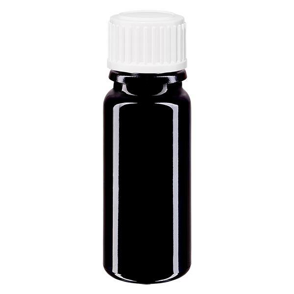 Flacon de pharmacie violet 10ml bouchon vissable blanc standard Flacon de pharmacie violet 10ml bouchon vissable blanc standard