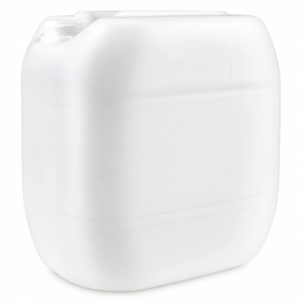 Jerrican de 30 litres sans bouchon Bidon en plastique blanc de 30 litres sans bouchon, en PEHD, de forme rectangulaire robuste