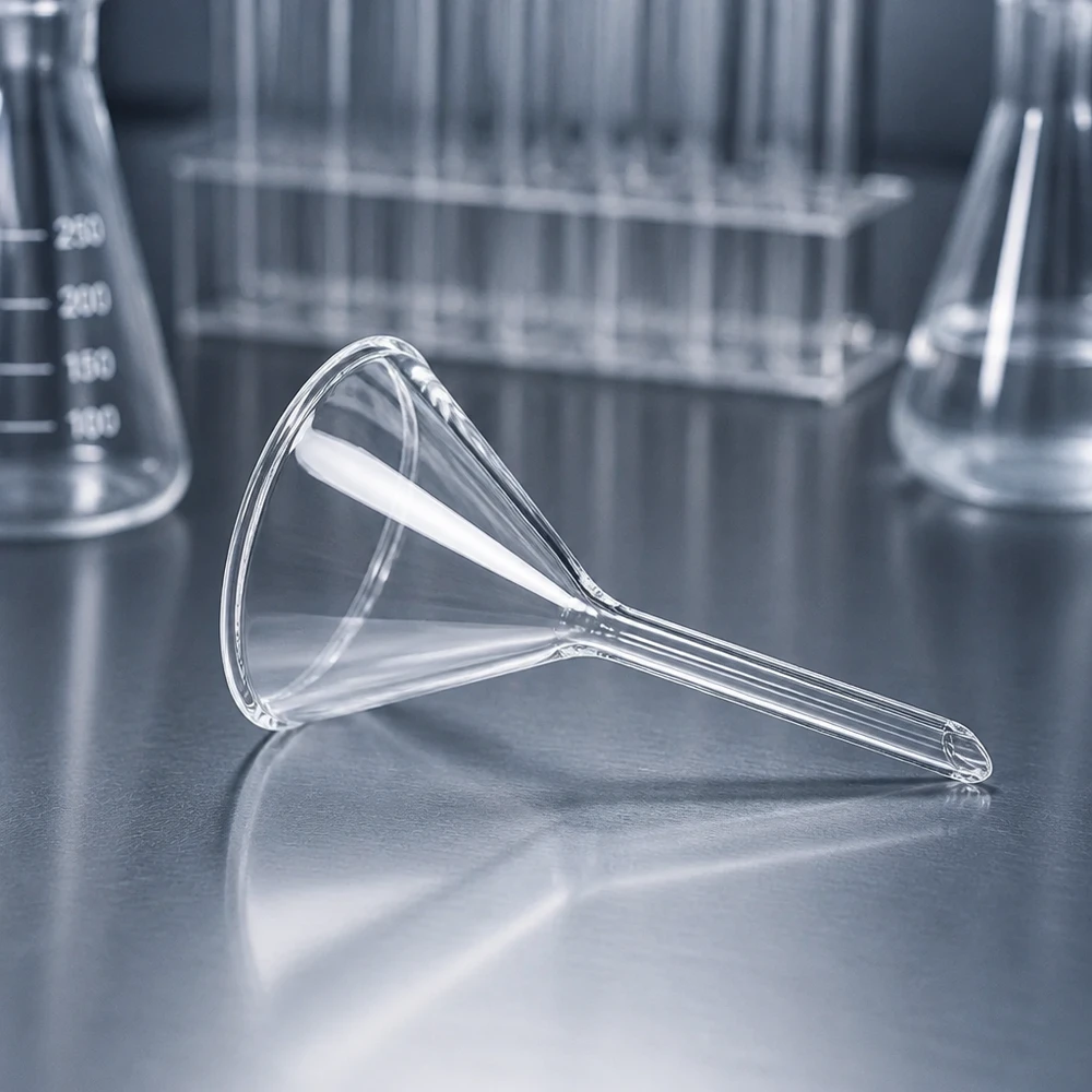 Entonnoir en verre borosilicaté résistant à la chaleur, diamètre 45 mm, pour des transvasements de laboratoire en toute sécurité