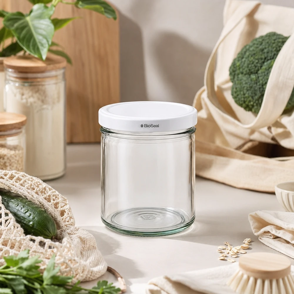 UNiTWIST Sturz167 Glas mit BioSeal Deckel nachhaltiges Wohnen Zero Waste Küche Öko-Lifestyle Naturmaterialien