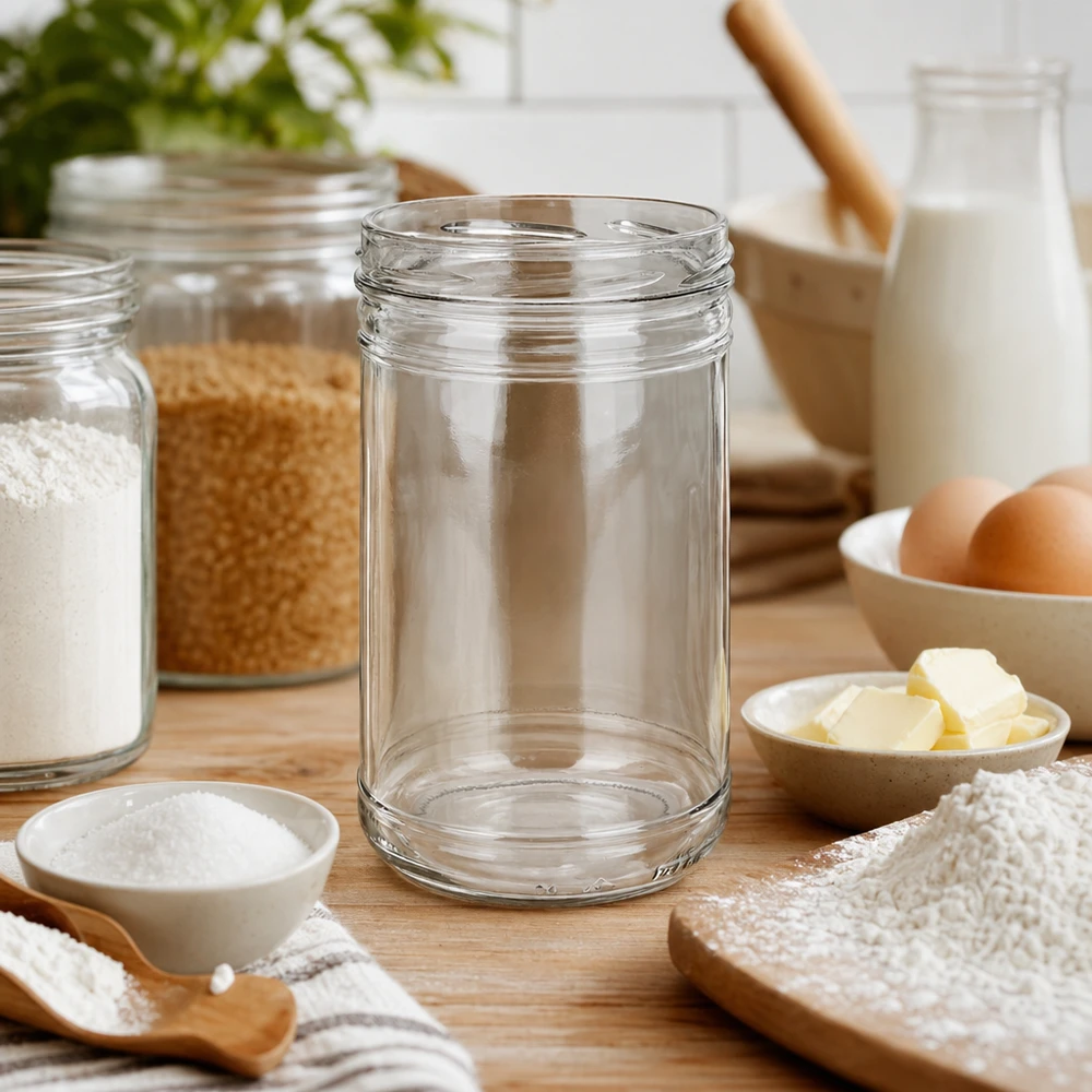 UNiTWIST Bocal 1053ml TO100 entre les ingrédients de cuisson farine beurre œufs comme bocal de conservation polyvalent de cuisine