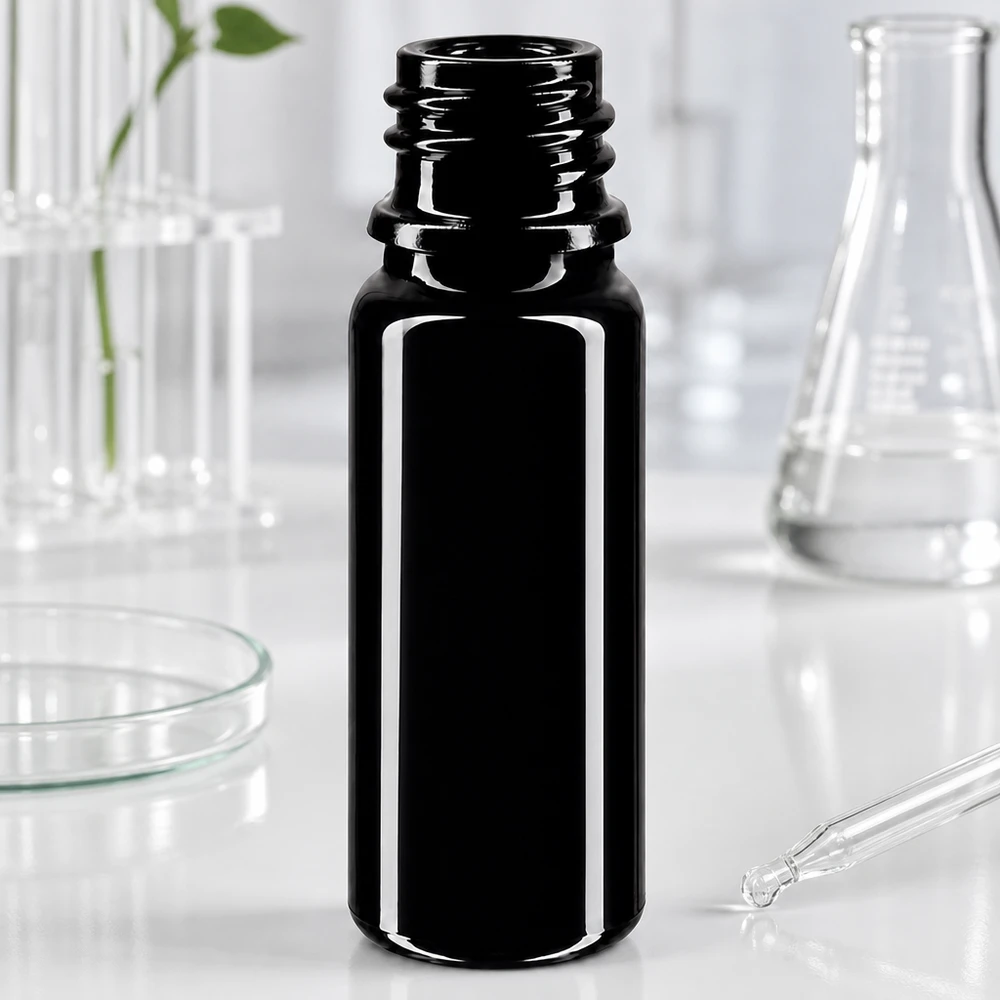 Flacon en verre violet 10 ml DIN18 (verre Miron) Le flacon en verre violet 10ml DIN 18 protège les ingrédients de la lumière nocive