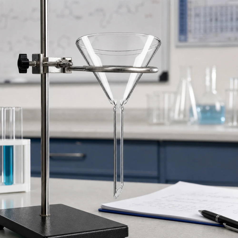 Entonnoir Ø 70mm - verre sodocalcique - angle 60° Entonnoir en verre de précision avec ouverture de 70 mm et manche court pour un dosage exact en laboratoire et en chimie