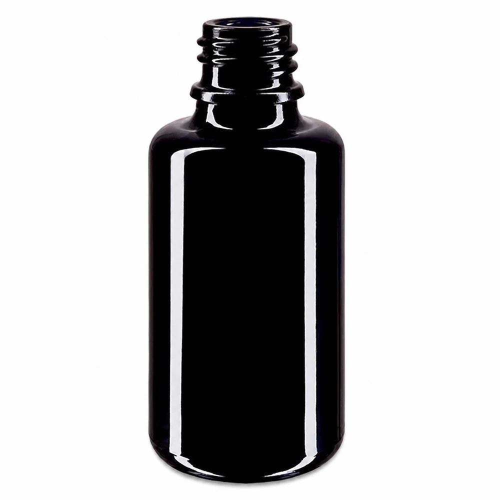 Flacon en verre violet 30 ml DIN18 (verre Miron) Flacon en verre violet de 30 ml Miron pour protéger les ingrédients précieux de la lumière