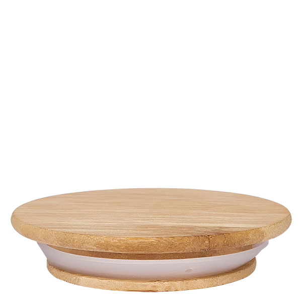 Couvercle en bois RR40 WECK Couvercle en bois WECK RR40 Chêne naturel par le bas avec joint silicone blanc visible et veines du bois