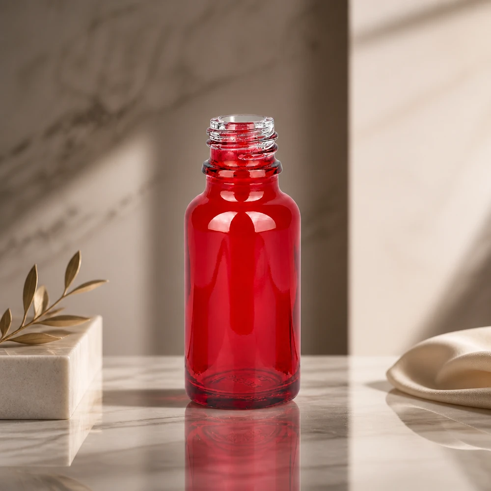 Flacon à pharmacie 20ml RedLine UT18/20 UNiTWIST Bouteille de pharmacie RedLine rouge vif 20ml UT18/20 UNiTWIST pour attirer l'attention avec style dans la salle de bains