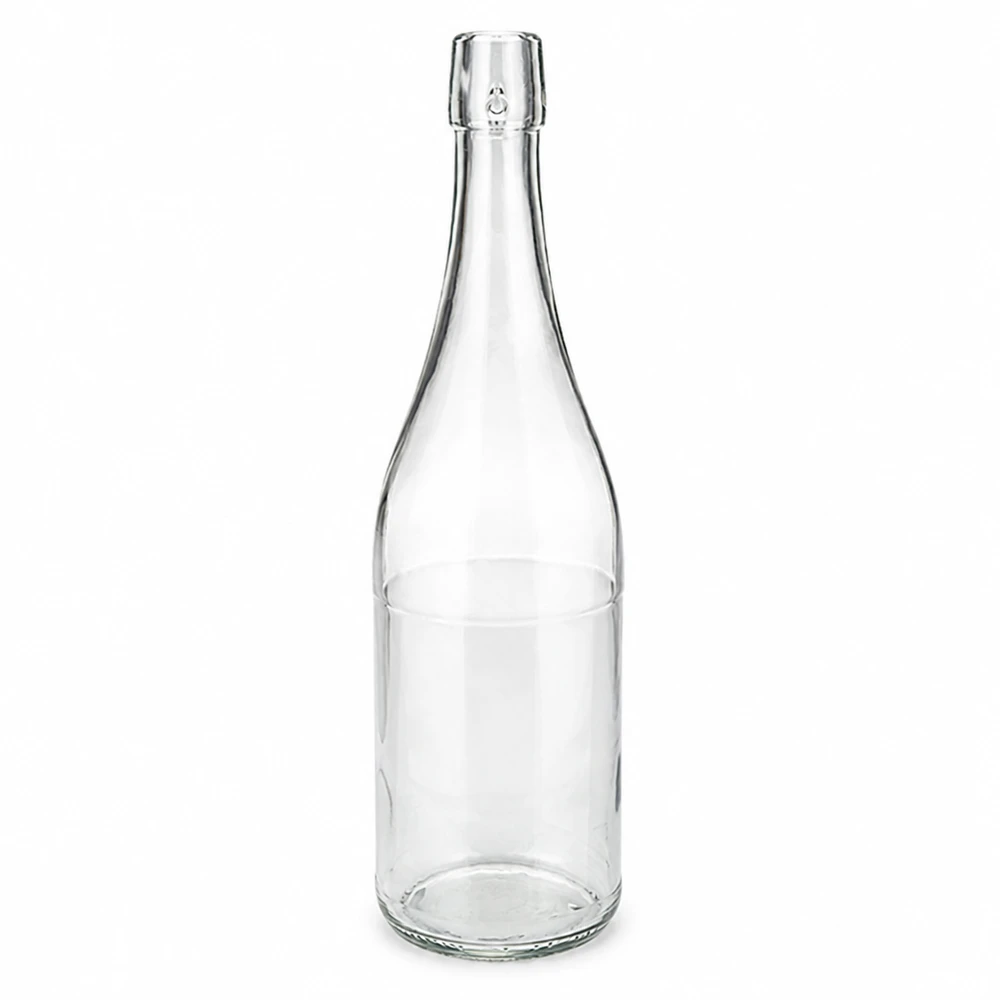Bouteille en verre transparent de 750ml sans fermeture à étrier UNiTWIST vide sur fond blanc Photo produit 1