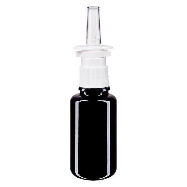 Bouteille de pharmacie violette 20ml vaporisateur nasal blanc standard Bouteille de pharmacie violette 20ml vaporisateur nasal blanc standard