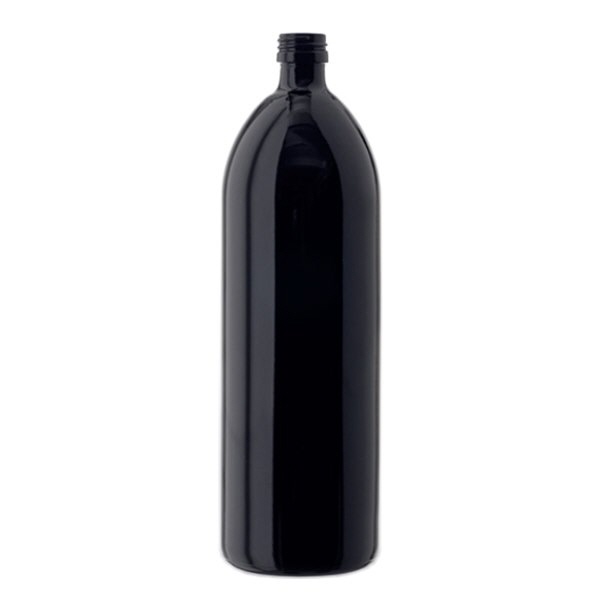 Bouteille d'eau ronde 1000 ml en verre violet, DIN PP28 Bouteille d'eau ronde 1000 ml en verre violet, DIN PP28