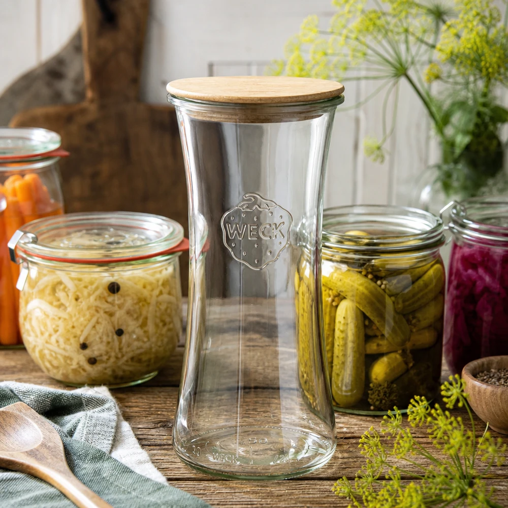 700ml bocal à gourmandises WECK RR80 avec couvercle en bois