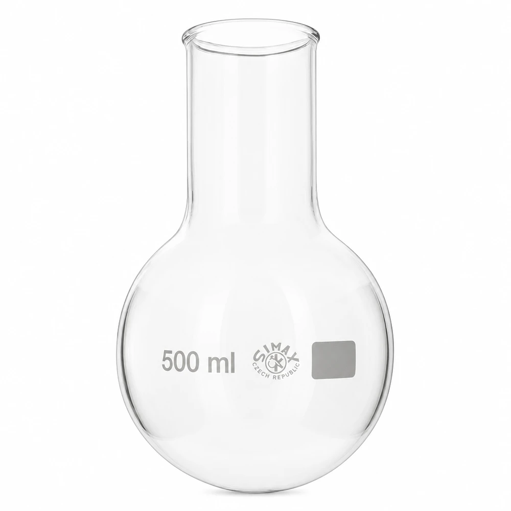 Ballon rond à col large 500ml Equipement de laboratoire en verre spécial transparent