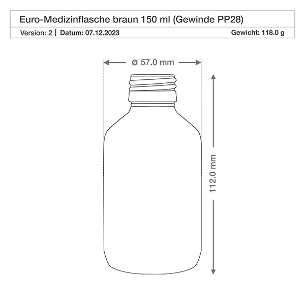Flacon médical norme européenne de 150 ml avec spray noir GCMI 28/410 et couvercle transparent, standard Flacon médical norme européenne de 150 ml avec spray noir GCMI 28/410 et couvercle transparent, standard