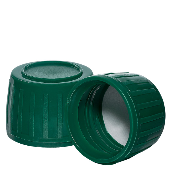 Bouchon à vis vert avec bague d'inviolabilité PP28 ApoGlas