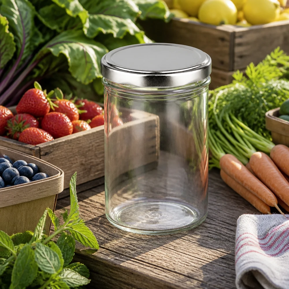 435ml Verre conique avec couvercle BasicSeal argent UNiTWIST