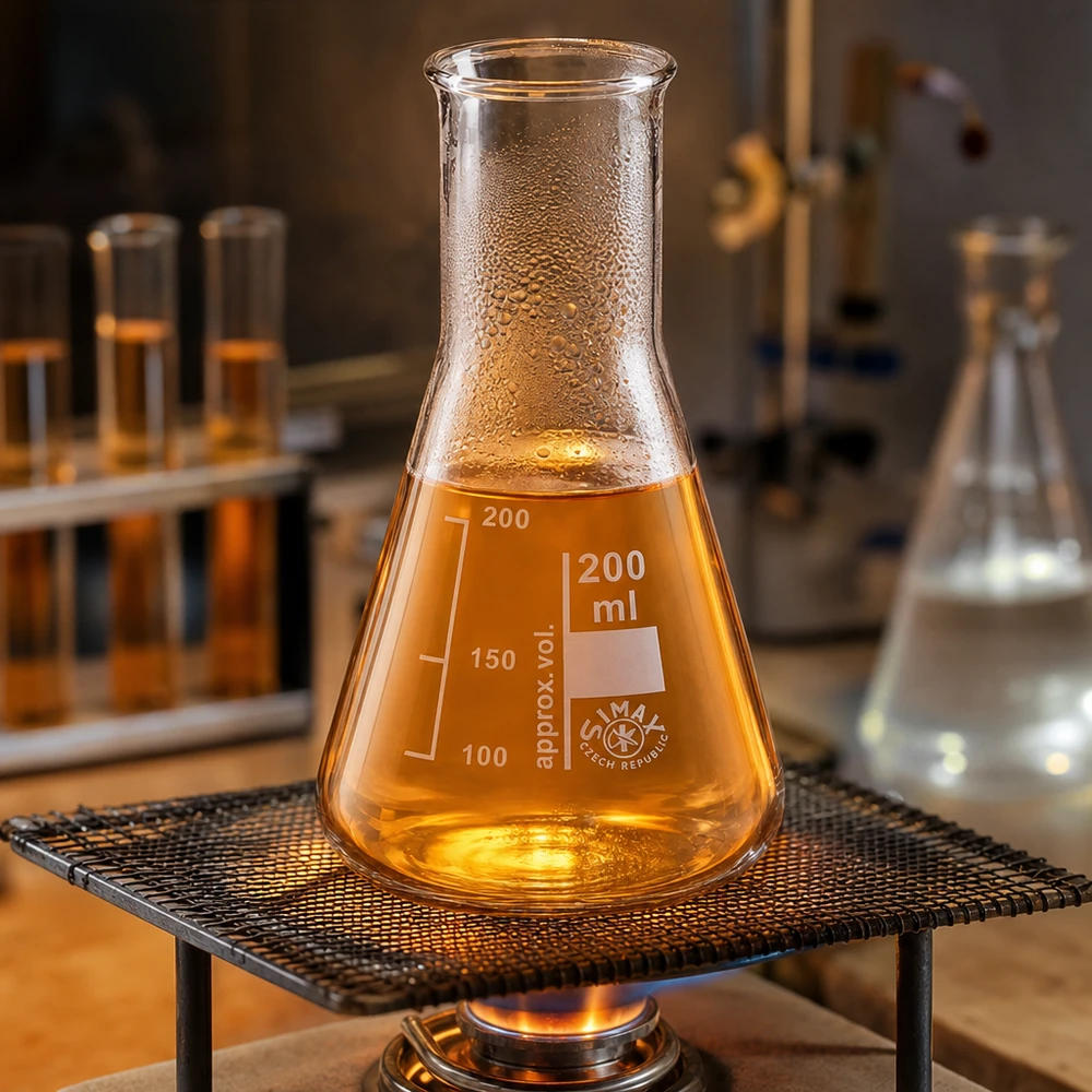Erlenmeyer 200ml col étroit, verre borosilicate