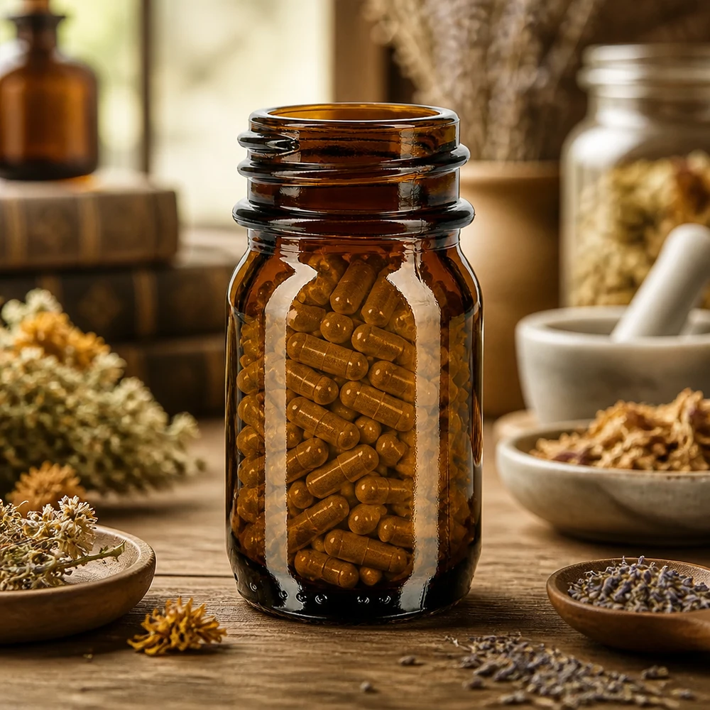 Bocal à col large en verre ambré 30 ml, goulot DIN 32, sans couvercle Bouteille brune à col large 30ml pour gélules et compléments alimentaires