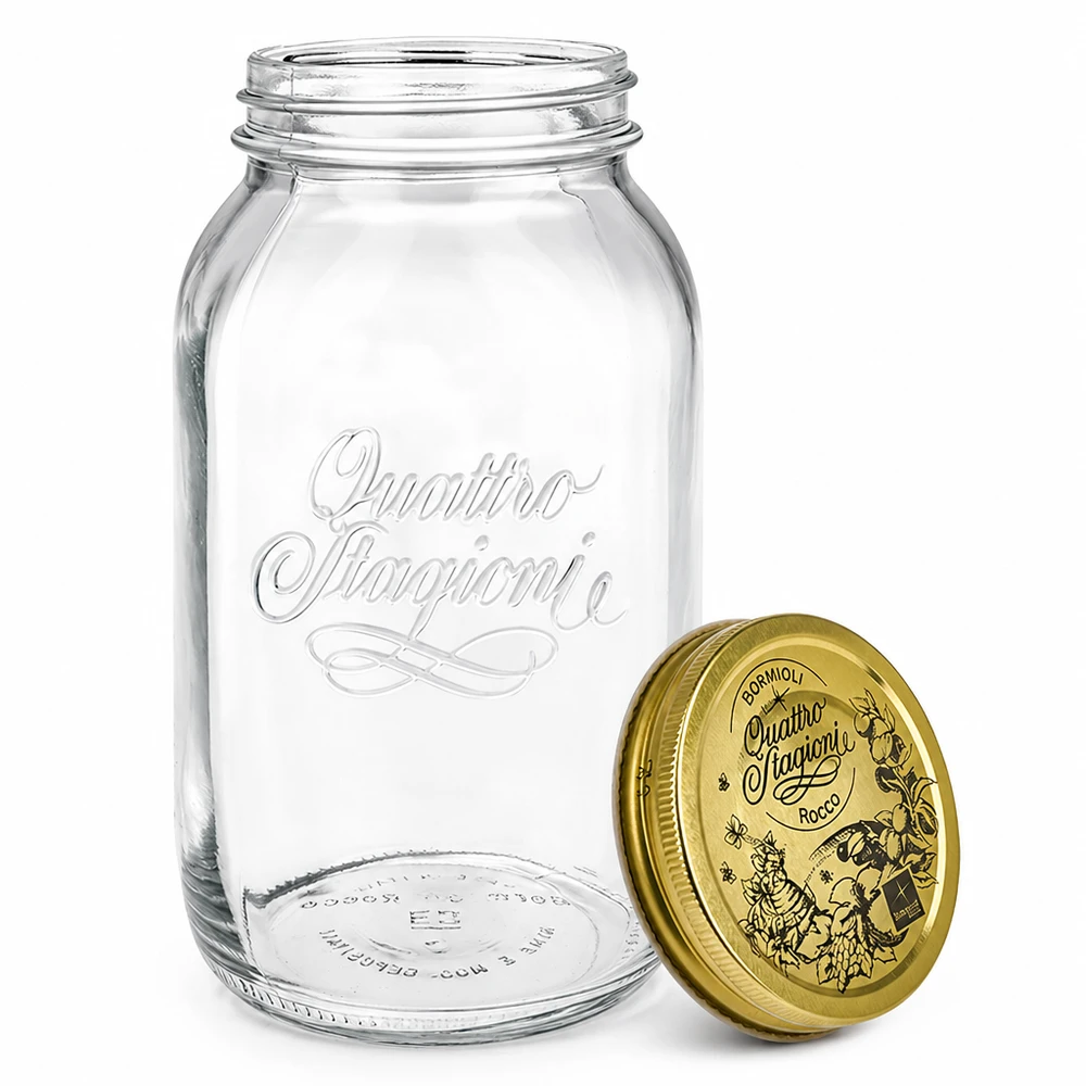 Quattro Stagioni 1500ml bocal avec couvercle séparé doré détail bocal italien