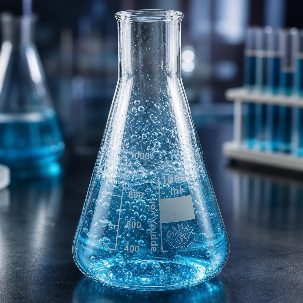 Erlenmeyer 200ml col large, verre borosilicate Erlenmeyer 200ml col large avec graduation jusqu'à 1000ml pour des travaux de laboratoire variés