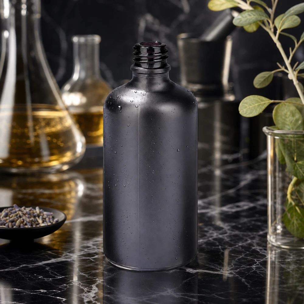 Flacon à pharmacie de 100ml BlackLine UT18/100 UNiTWIST Bouteille de pharmacie BlackLine UT18/100 UNiTWIST de 100 ml à large ouverture pour un remplissage facile