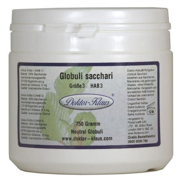 750g globules neutres HAB3, 100 % pure saccharose 750g globules neutres HAB3, 100 % pure saccharose