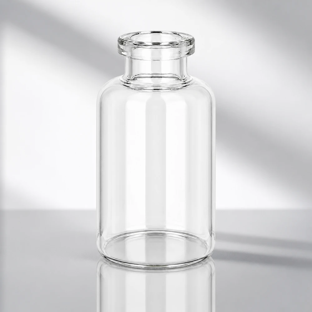 Flacon pour solution injectable, 30 ml en verre clair Sterile Glasflasche 30ml für Pharmaindustrie mit gleichmäßiger Wandstärke und rundem Boden