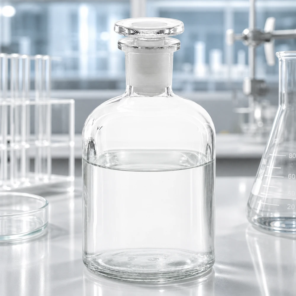 Flacon de laboratoire à bouchon, 250 ml, transparent, à col étroit, en verre, pour réactifs chimiques et solvants