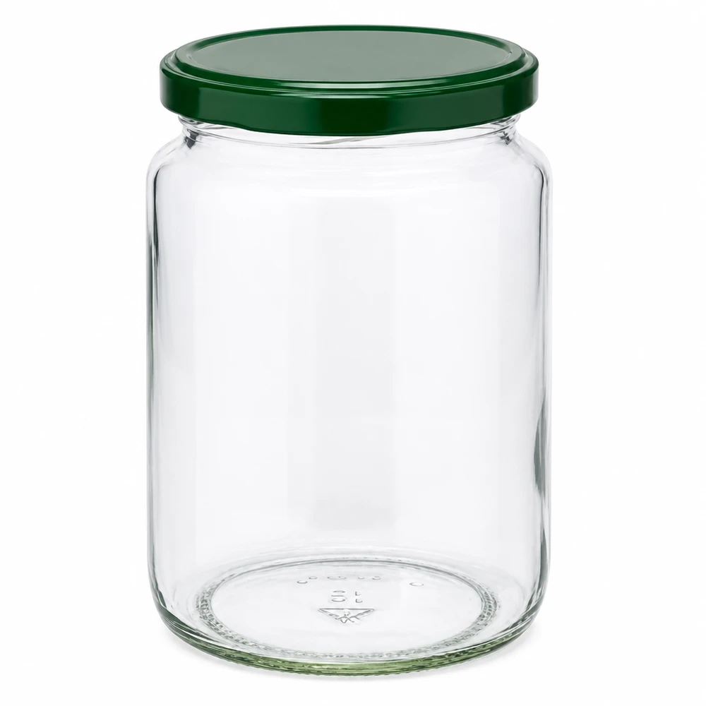 795ml Verre rond avec couvercle BasicSeal vert UNiTWIST Bocal rond de 795ml avec couvercle vert BasicSeal UNiTWIST - bocal vide en verre clair pour la conservation