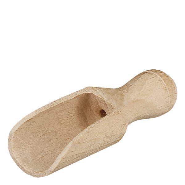Pelle en bois taille XS forme semi-circulaire - 52mm de long Petite pelle en bois XS semi-circulaire de 5,2 cm de long en bois naturel pour les épices et les herbes aromatiques