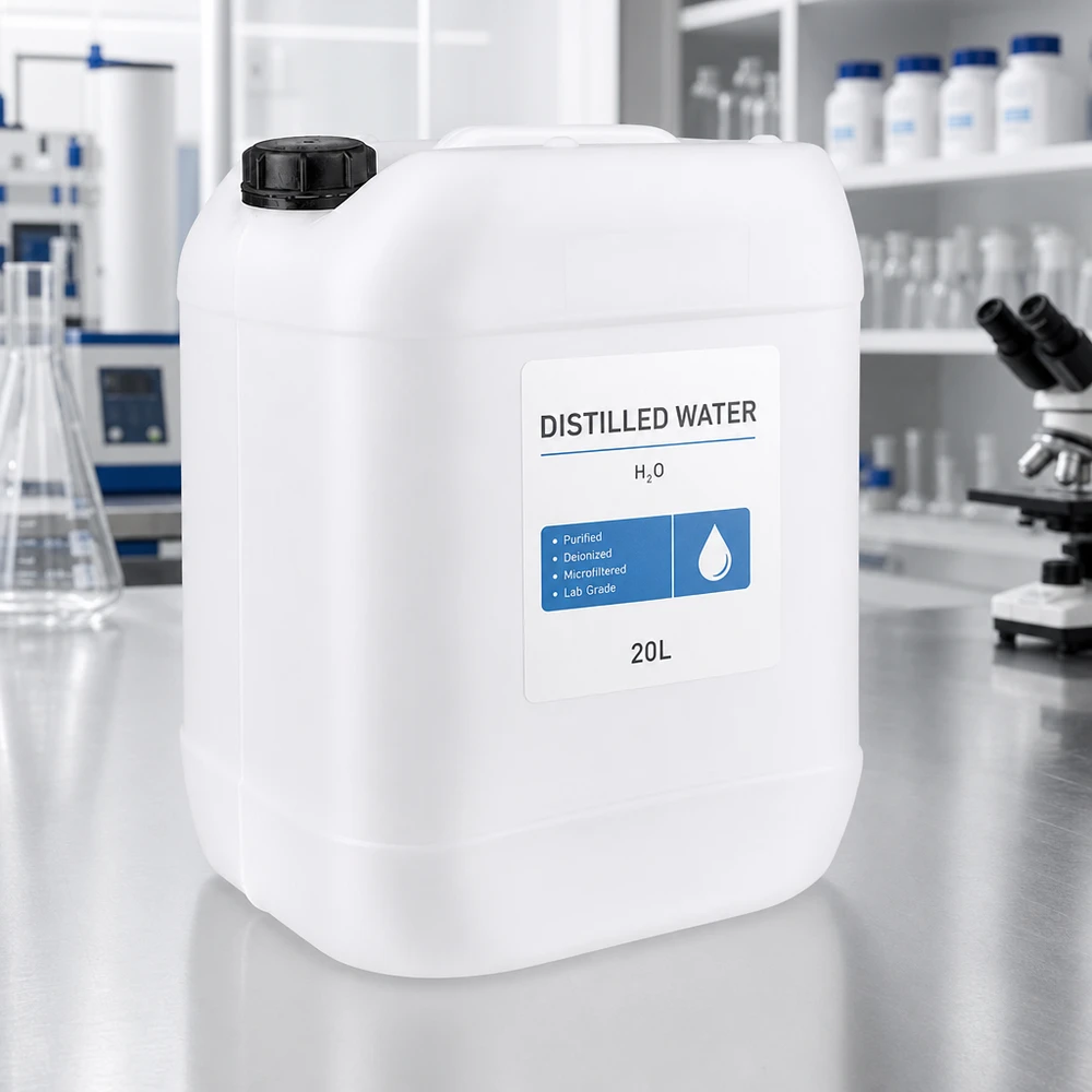 Jerrican de 20 litres avec bouchon à vis Bidon de laboratoire de 20 litres avec bouchon d'origine pour eau distillée H₂O