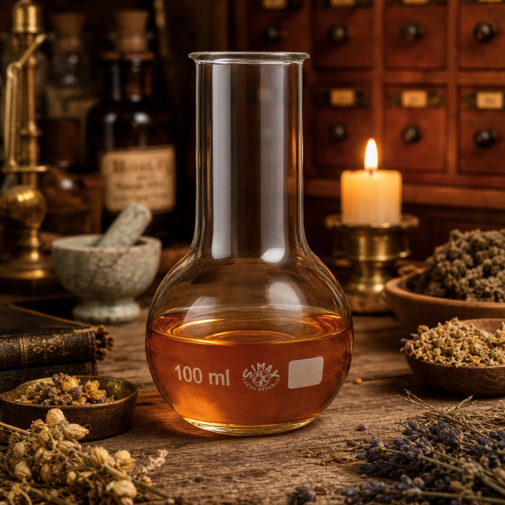 Fiole de laboratoire graduée de 100 ml à col large et graduée pour une détermination précise du volume