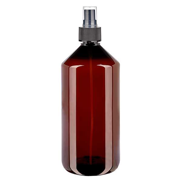 Flacon PET 1000ml avec vaporisateur noir