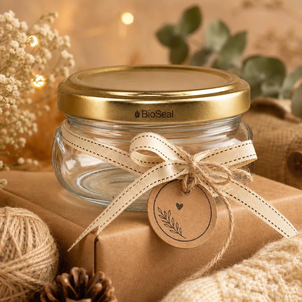 120ml Verre terrine avec couvercle BioSeal or UNiTWIST