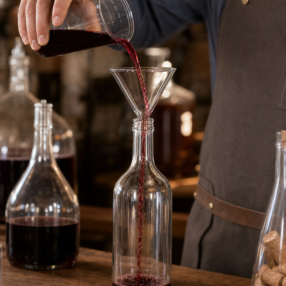 Entonnoir Ø 75mm - verre borosilicate 3.3 - angle 60° Entonnoir en verre professionnel 75mm pour la mise en bouteille du vin et la décantation dans la gastronomie