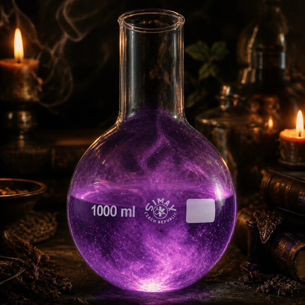 Ballon rond 1000ml à col large en verre résistant à la chaleur pour les processus de chauffage