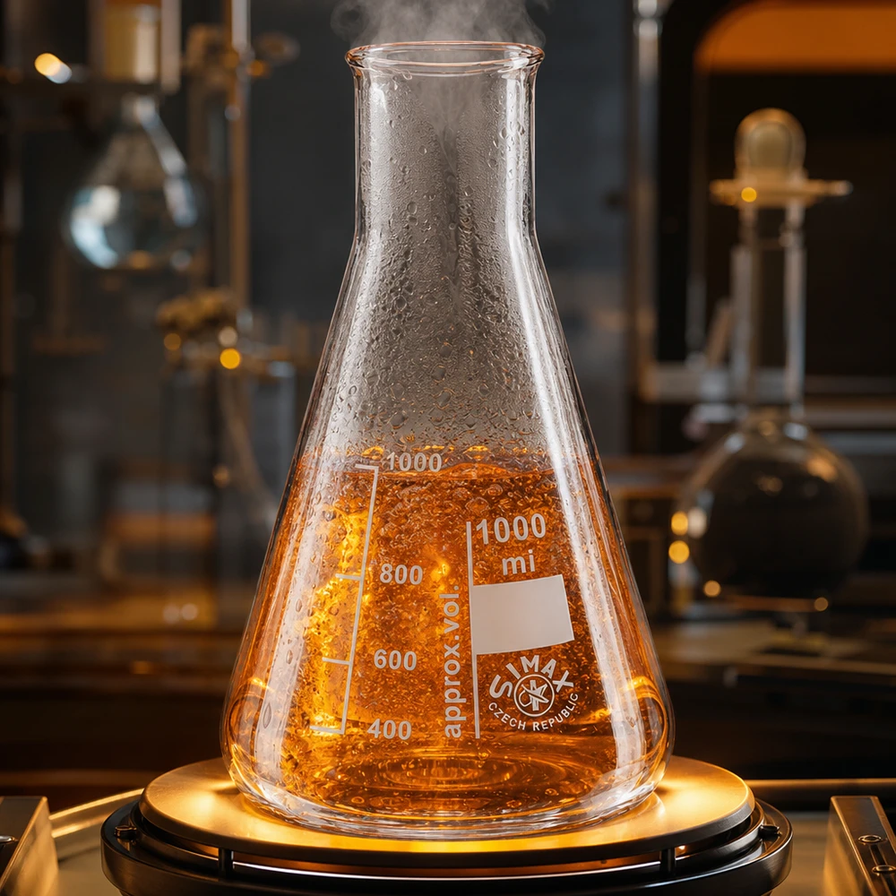 Erlenmeyer 300ml col large, verre borosilicate Erlenmeyer 300ml col large, verre borosilicate