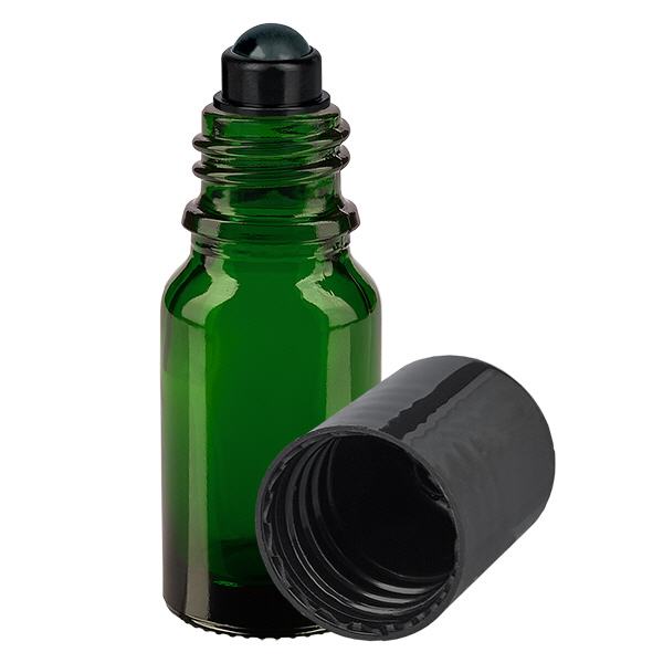 Flacon de déodorant en verre vert 10 ml, déo à bille vide Flacon de déodorant en verre vert 10 ml, déo à bille vide