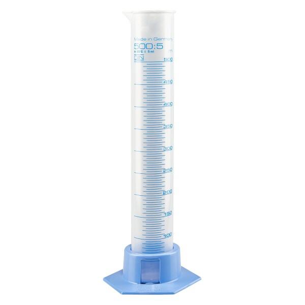 Éprouvette graduée en PP 500 ml, avec socle Éprouvette graduée en PP 500 ml, avec socle
