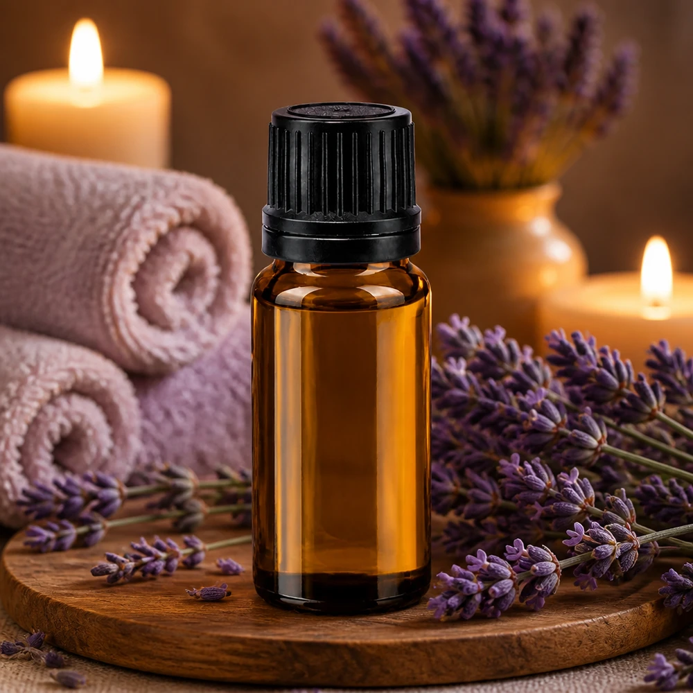 Flacon à pharmacie marron 10ml bouchon goutte à goutte 1mm noir bouchon d'inviolabilité Flacon en verre d'apothicaire de 10 ml, couleur ambre, muni d'un bouchon d'inviolabilité noir et d'une décoration sur le thème de la lavande