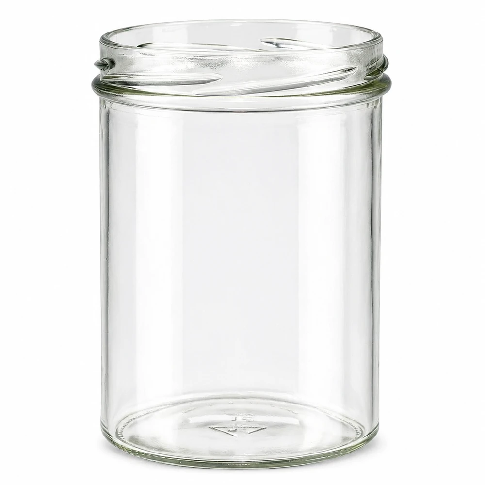 435ml Verre conique sans couvercle (TO82) UNiTWIST Pot à confiture vide UNiTWIST Sturz435 435ml avec filetage TO82 pot transparent sans couvercle pour confiture