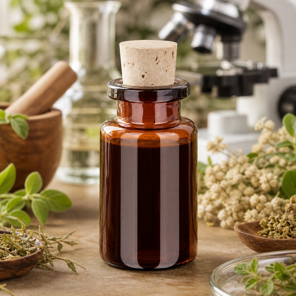 Flacon en verre ambré 10 ml avec bouchon de liège 11/14 mm Kompakte Braunglasflasche 10ml bernsteinfarbig mit Naturkorken für homöopathische Zubereitungen